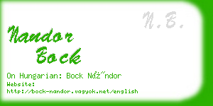 nandor bock business card